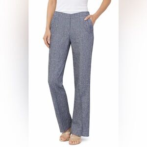 LOFT Textured Gray Straight Leg Pants
